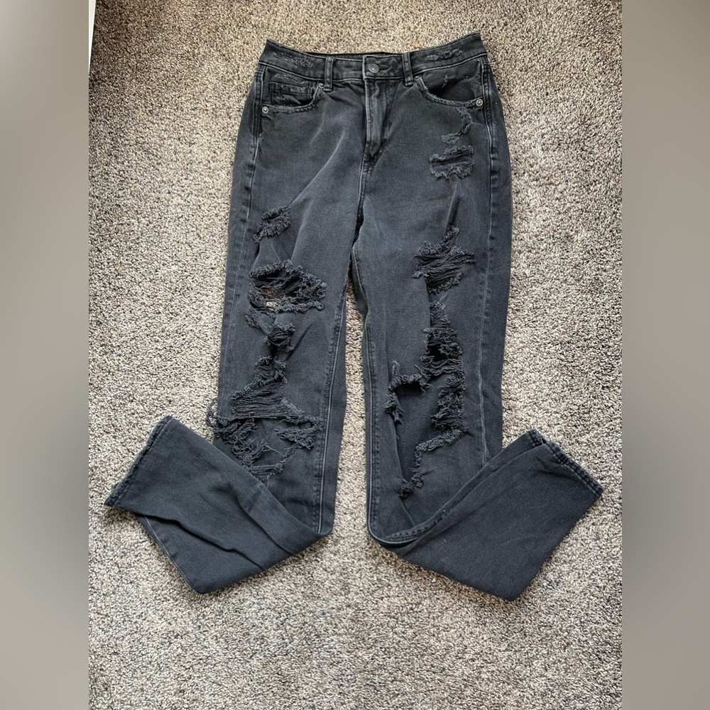 American Eagle Black Mom Jeans, size 4 X-long
